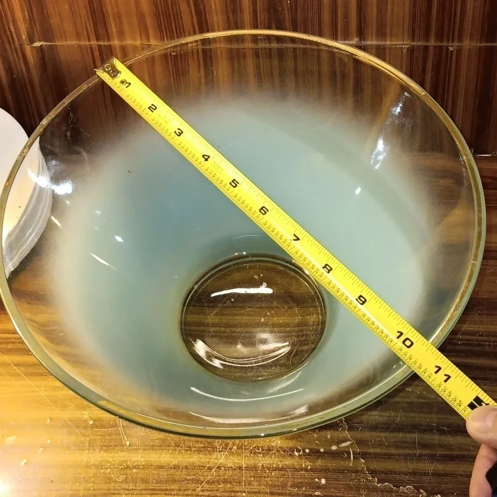 Vintage 1950s Blenko glass  MCM turquoise fade salad bowl